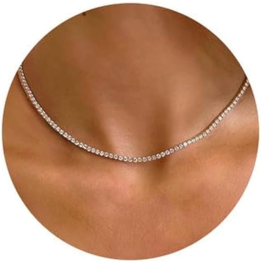 New in box Tewiky silver tennis necklace 13 inch